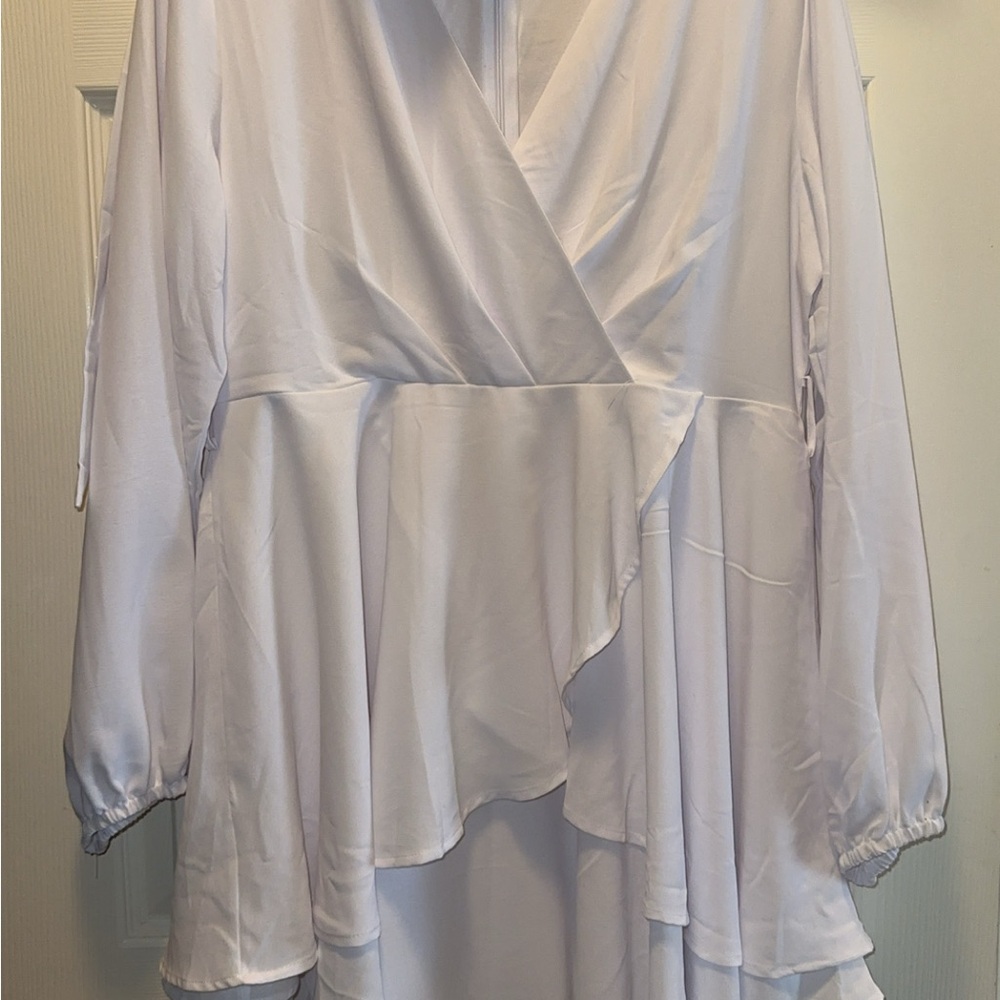 Elegant White Ruffled Dress